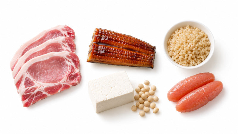 豚肉・うなぎ・玄米・豆腐・大豆・たらこなどの食品
